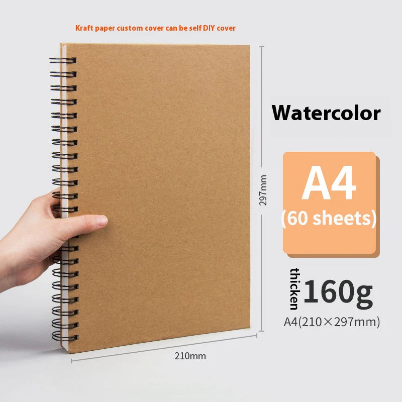 Borrence Spiral Sketchbook – Thick 160 GSM Paper in A3/A4/A5/8K/16K Sizes for Drawing, Watercolor & Art School Use