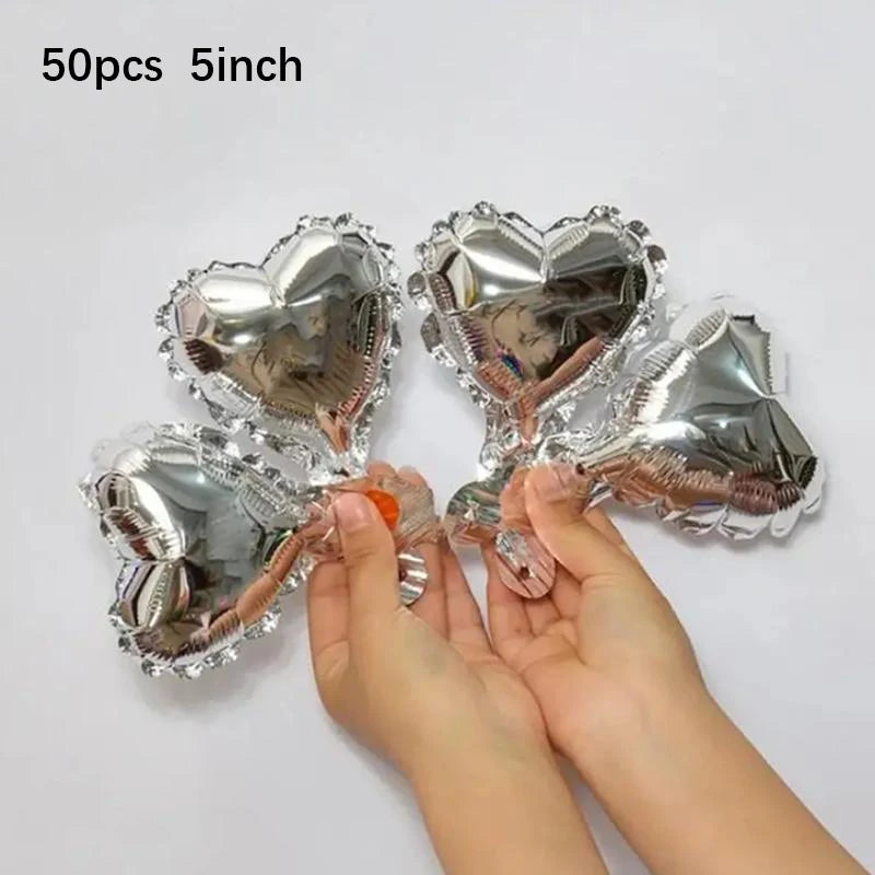 50pcs 5inch red heart balloons for Valentine's Day, birthdays, anniversaries, weddings, parties, decorations, balloons