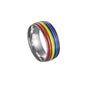 Rainbow LGBT Rings Jewelry Engagement Party Bagues Titanium Stainless Steel Bands For Couple Lovers Women Men Filled