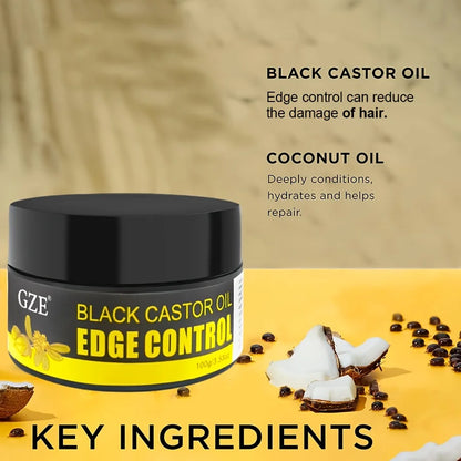 Black Castor Extra Hold Braid, Loc, Twist Gel, Tames Frizz & Edges, Coconut Oil Edge Control