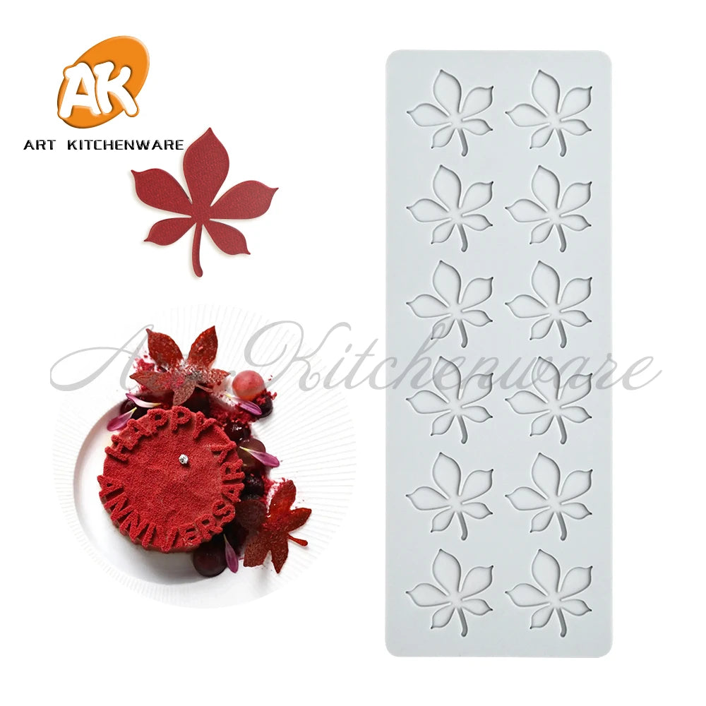 Leaves and Wheat Ears Silicone Cake Lace Mold Cake Decorating Tool Border Decoration Lace Mold Kitchen Baking Tool