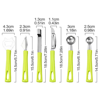 6pcs/set Creative Stainless Steel Apples Corer Fruit Seed Core Remover Slicer Knife Durable Kitchen Gadgets Vegetable Tools