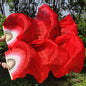 150cm Long Bamboo Silk Veil Fan With LED Light   Stage Performance Dance Costumes
