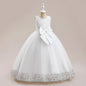 Girls Fluffy Sequin Bridesmaid Princess Elegant Bow Wedding Prom Evening Party Dresses