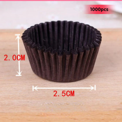 1000Pcs Mini Size Chocalate Paper Liners Baking Muffin Cake  Cups  Forms Cupcake Cases Solid Color Party Tray  Mold