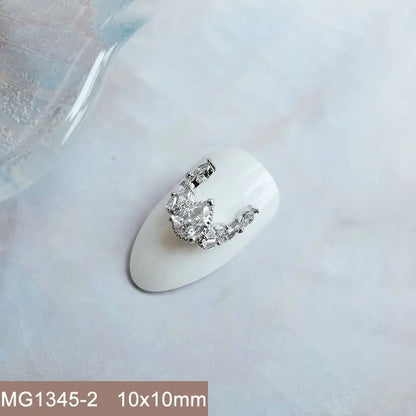 10pcs/lot Luxury No Fading Bow Butterfly Arc Nail Art Parts Zircon Crystal Manicure Nails Accesorios Supplies Decorations Charms