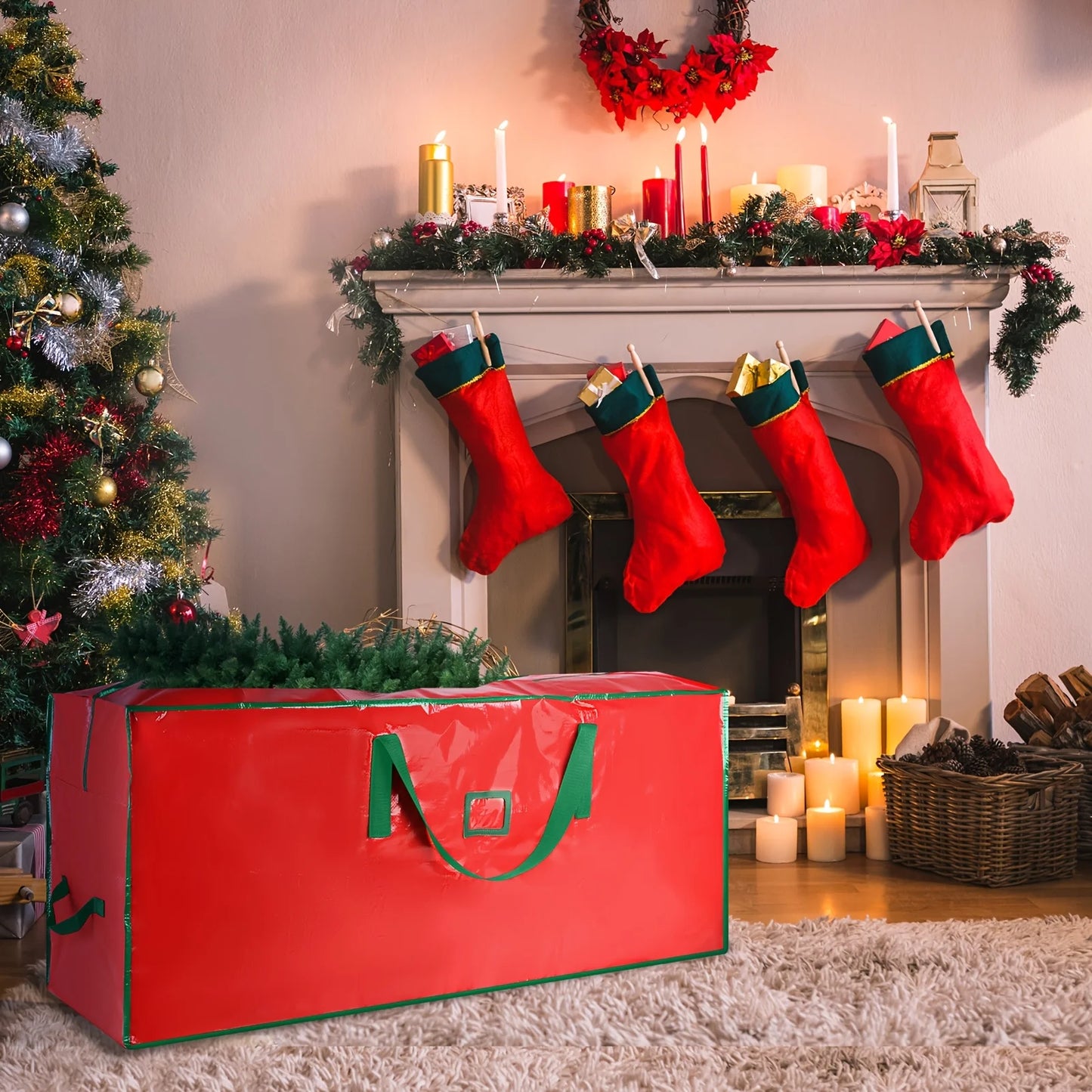 9ft Extra-Large Christmas Tree Storage Bag - Waterproof Durable PVC With Dual Zipper & Sturdy Handles | 24-hour Shipping
