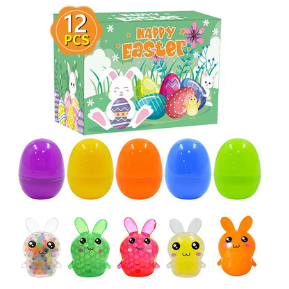 122-12PCS Easter Basket Stuffers with Stress Relief Toys Surprise Easter Eggs for Easter Egg Hunt Easter Party Favors Easter Egg
