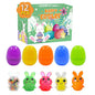 122-12PCS Easter Basket Stuffers with Stress Relief Toys Surprise Easter Eggs for Easter Egg Hunt Easter Party Favors Easter Egg