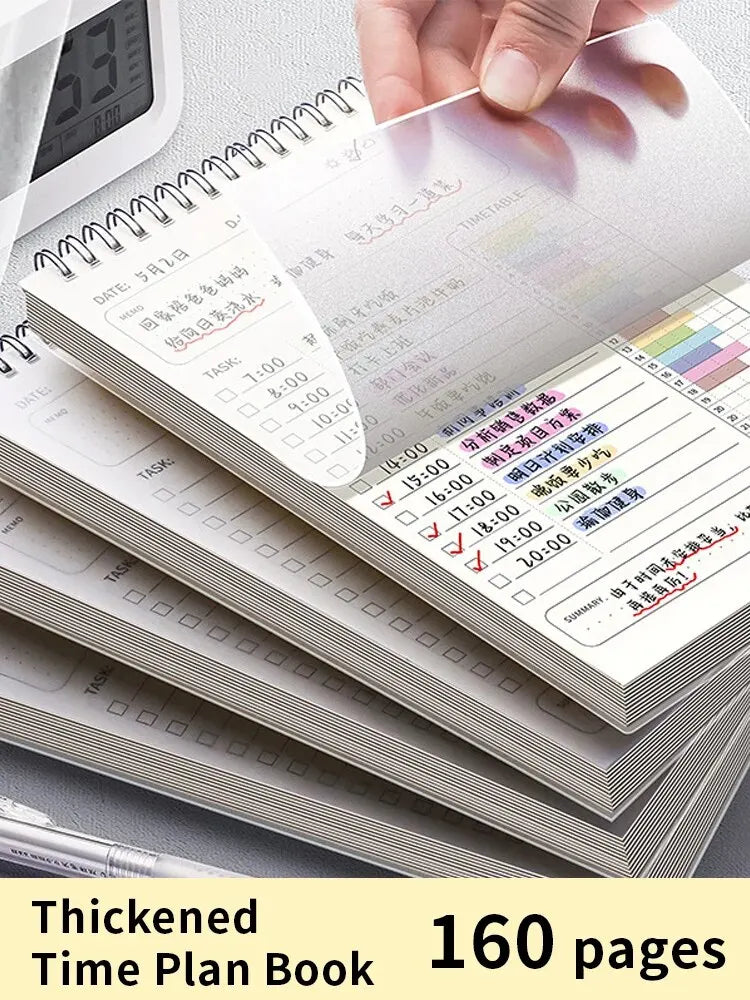 1pc Planner Agenda Spiral A5 Notebook 160 Pages