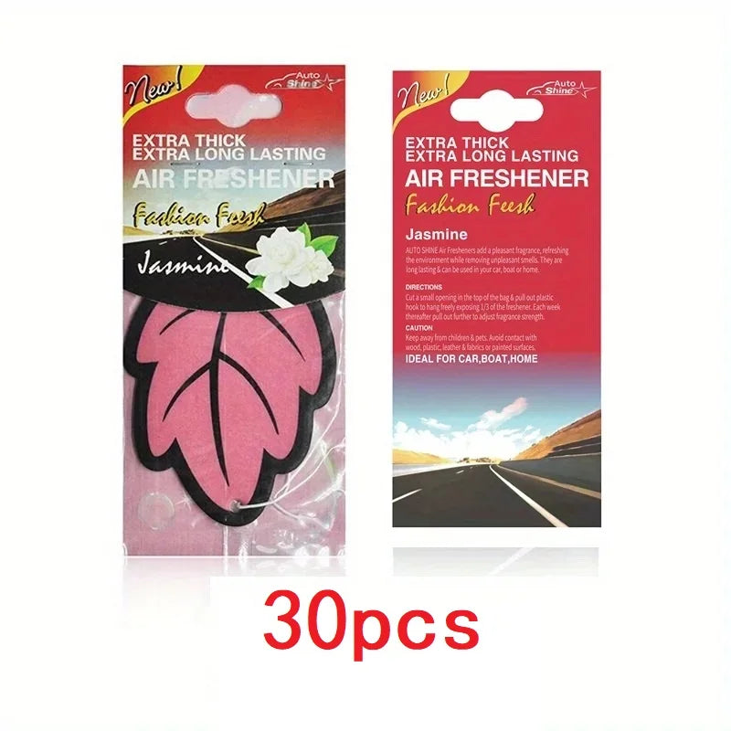 3-60 pieces Car Air Freshener, Natural Scented Tea Paper, Hanging Perfume Fragrance, Leaf Shape, Car Accessories, Interior.