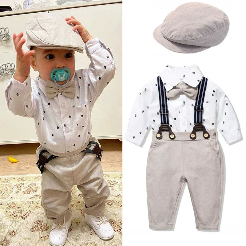 Kids Boys Formal Party Outfits Clothes Set Wedding Birthday Toddler Boy Gentleman Handsome Children Elegant Suit 1 2 3 4 5 Years