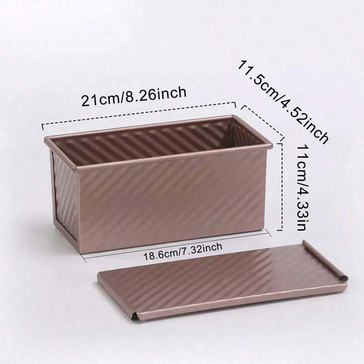 Golden Loaf Pan with Lid – Non‑Stick, Rust‑Resistant Baking Mold