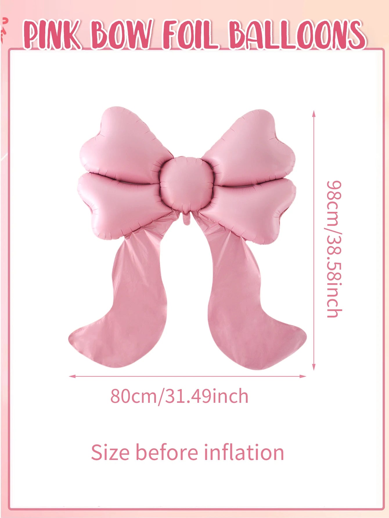 Pink Bow Balloon Decoration for Birthday, Valentine’s Day & Princess Party Décor