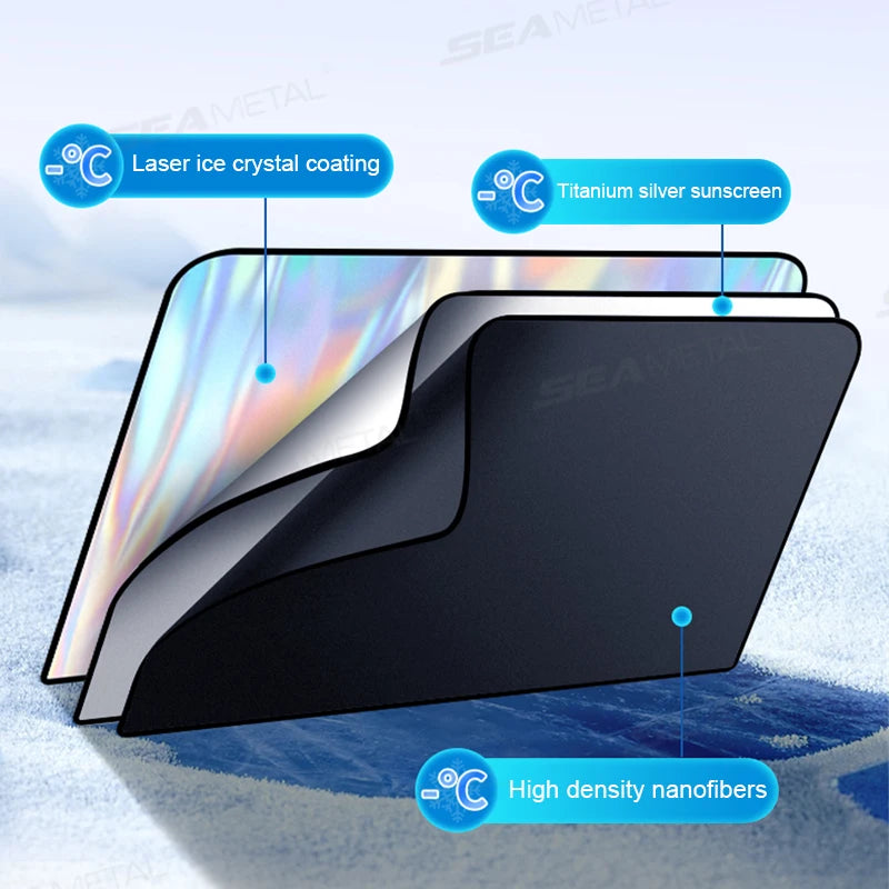 SEAMETAL Magnetic Car Side Window Curtains UV-Reflective Sun Shade Sun Protection Cover Anti-Glare Privacy Curtains for Baby