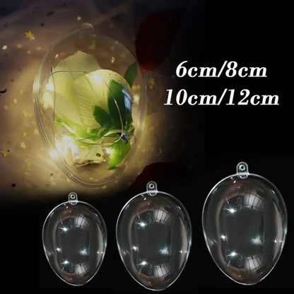 5PCS Home Decoration Egg Shape Easter Eggs Hanging Decor Favors Fillable Plastic Clear Ball Party Supplies Hollow Candy Box