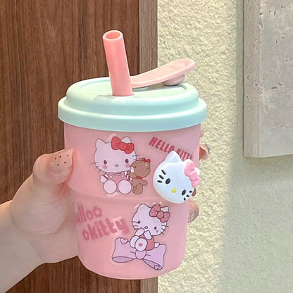 Cute Three-dimensional Sticker Sanrio Kitty Portable Water Cup