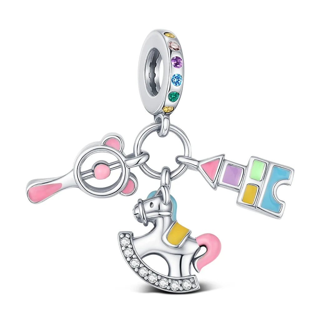 2025 Hot 925 Sterling Silver Rainbow Pride Month Charm Pendant heart bead unlimited Fit Original Bracelet For Women Jewelry Gift