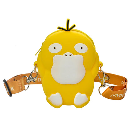 Pokemon Coin Purse Pikachu Anime Figures Cartoon Model Silicone Wallet Kawaii Personality Fashion  Shoulder Bag Kids Toys Gifts