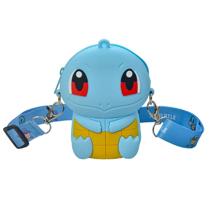 Pokemon Coin Purse Pikachu Anime Figures Cartoon Model Silicone Wallet Kawaii Personality Fashion  Shoulder Bag Kids Toys Gifts