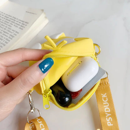 Pokemon Coin Purse Pikachu Anime Figures Cartoon Model Silicone Wallet Kawaii Personality Fashion  Shoulder Bag Kids Toys Gifts