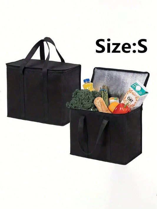 Insulated Grocery Bags Large Capacity Insulation Bag, Reusable Grocery Tote, Soft Cooler Bag, Hot & Cold Takeout or Food Delivery Bag, Lightweight, Sturdy Zipper, Foldable, Stands Upright Portable Summer Travel Holiday School Supplies Camping Equipment for Outdoor and Camping Camping Gear