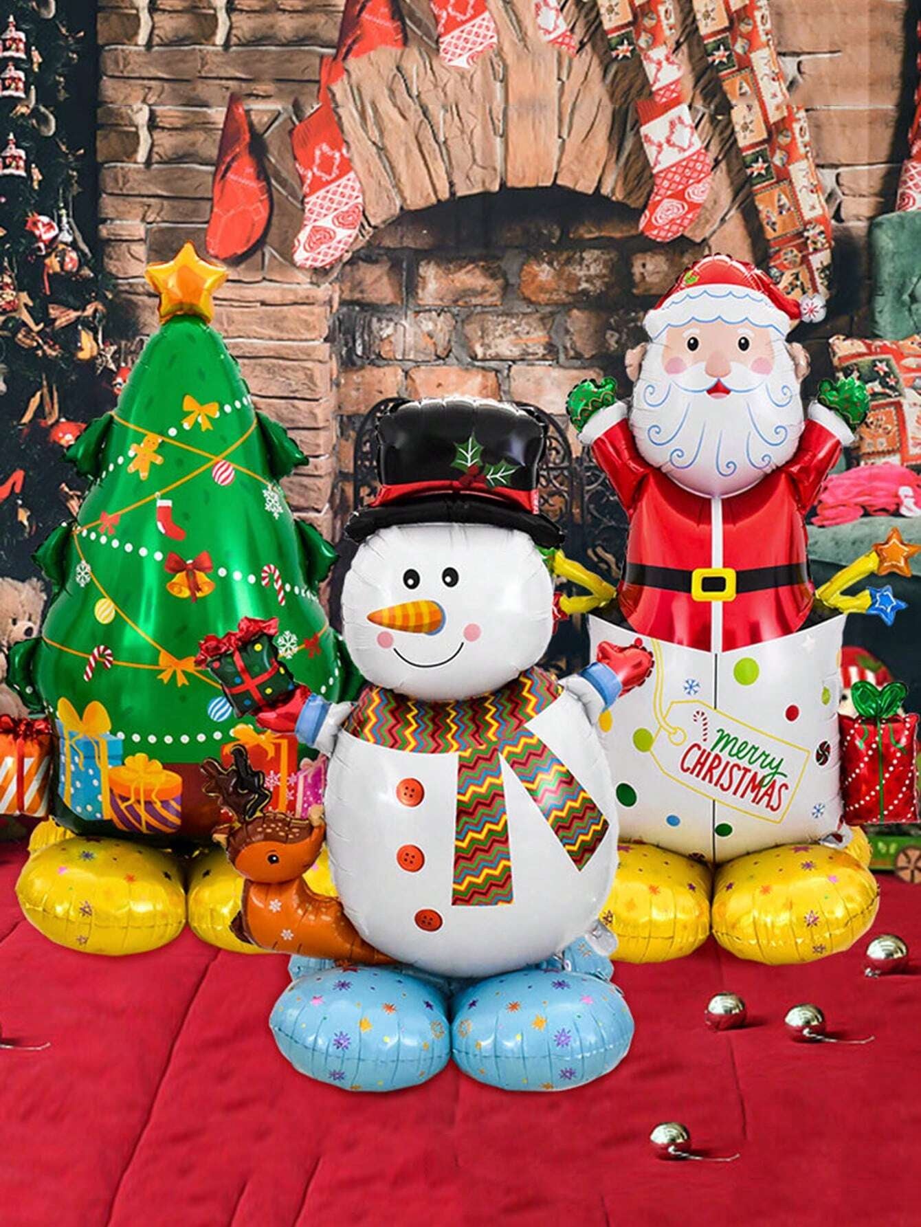 1PC Large Standing Balloon Santa Claus Snowman Xmas Tree Balloon Party Home Decorations Navidad 2024 New Year Best Gifts