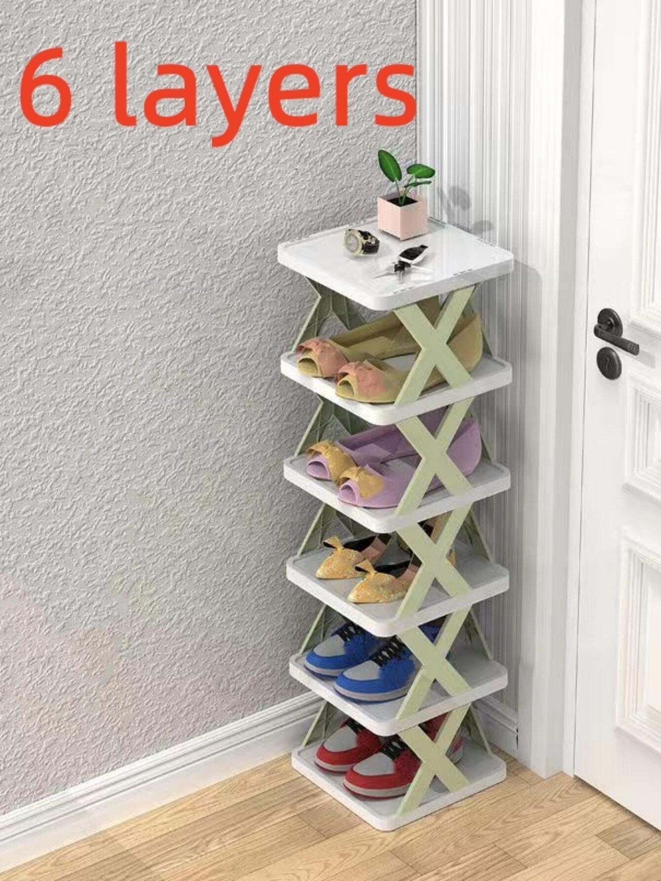 1Pc PP Shoe Storage Rack, Modern Shoe Shelf Organizer and Storage for Floor