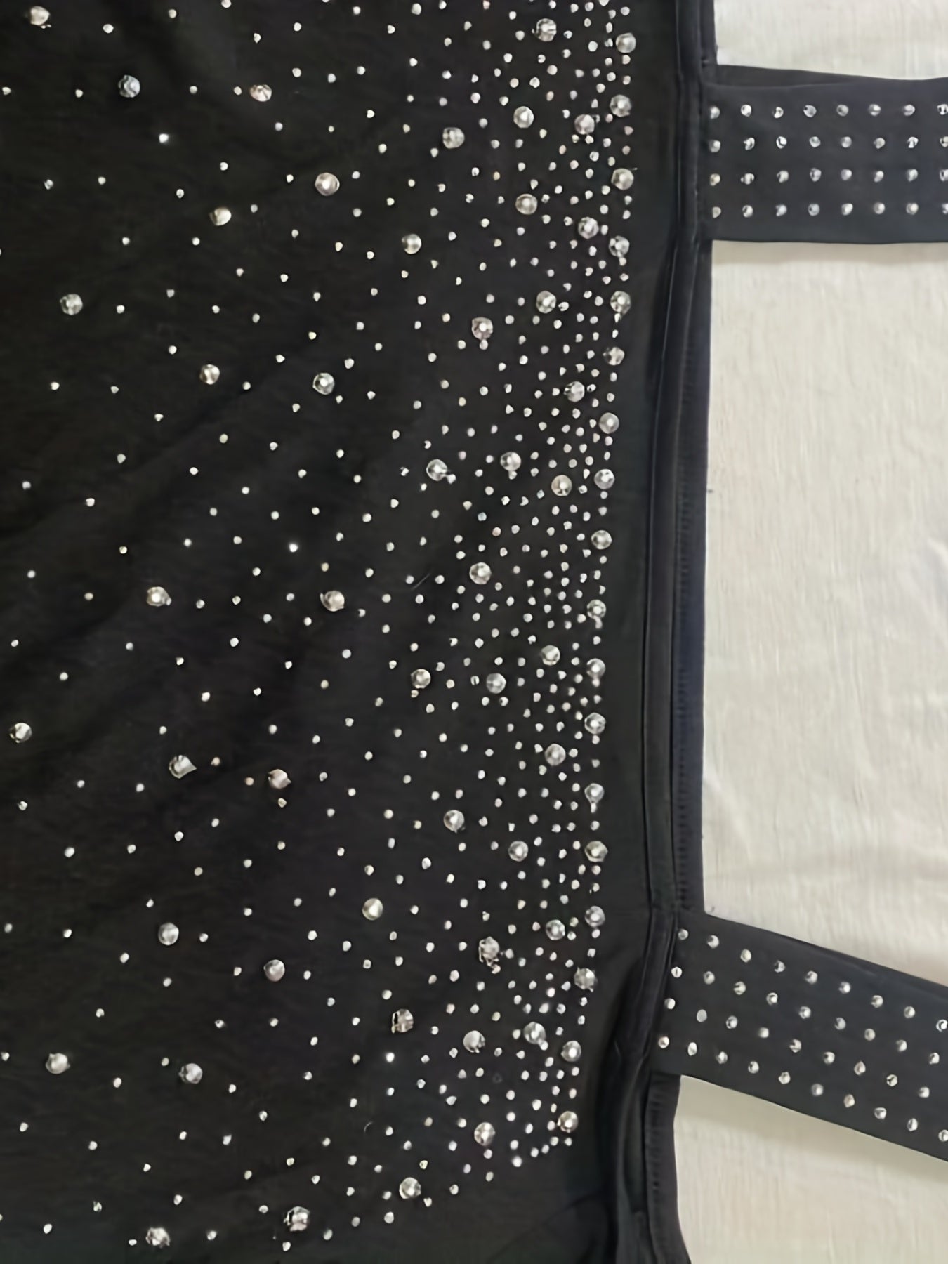 [Elegant Rhinestone Dress] Rhinestone Cold Shoulder Dress, Elegant Long Sleeve Split Dress, Women's Clothing