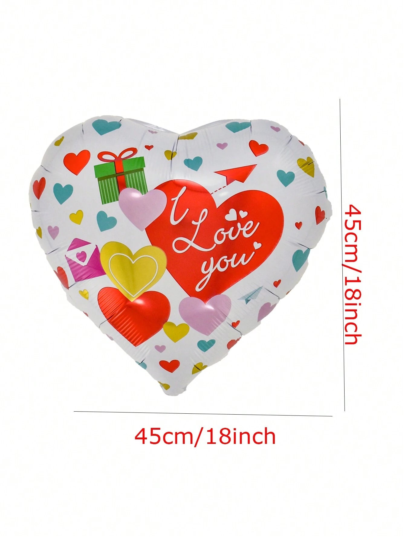 6Pcs 18Inch Heart Happy Valentine'S Day Foil Balloons Helium Balloon Valentine'S Day Decorations Random Style