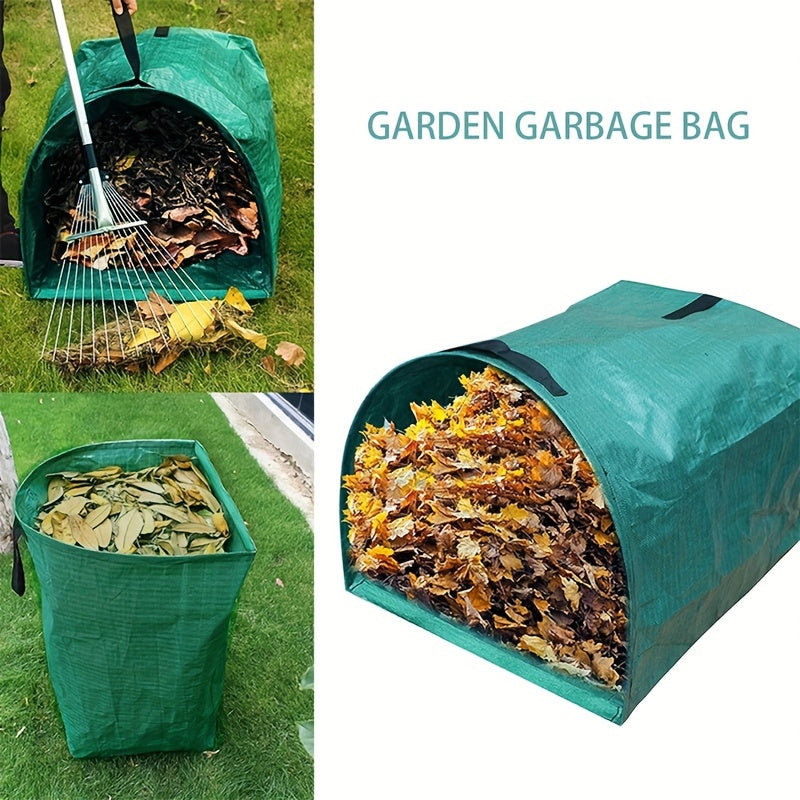 Large Capacity 200L Dustpan Garbage Bag((1pc)-with A Pair Work Gloves, Garden Collection Bag, Durable Waterproof Material, Suitable for Leaves, Grass Clippings Garden Waste, Convenient Foldable Design, Easy to Store And Use,