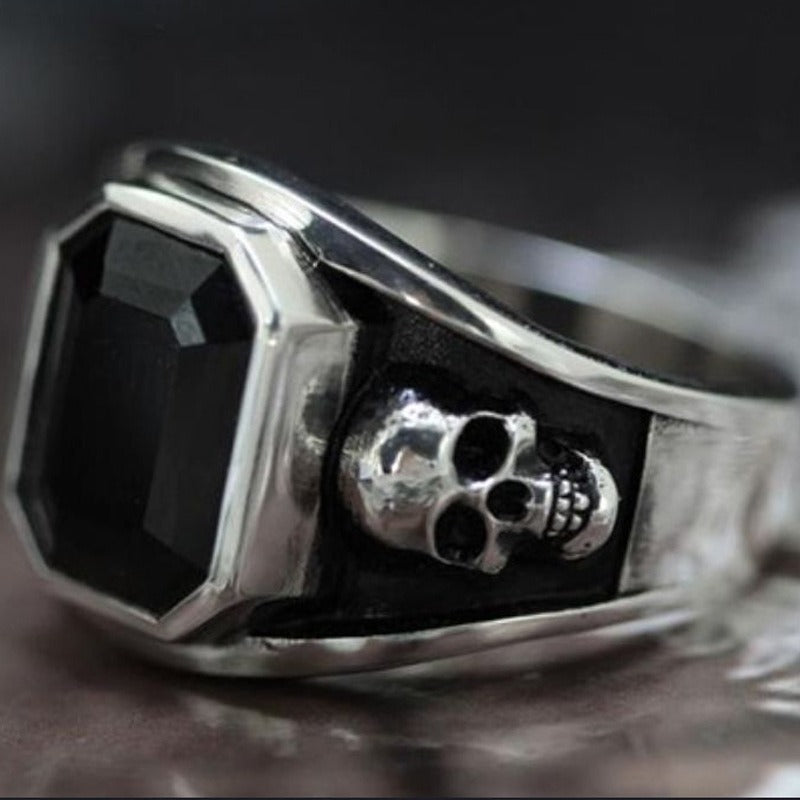 Gothic Bohemian Skull Ring for Men - Black & Gothic Jewelry with Intricate Skull & Crossbones Design, Durable Everyday & Halloween/Christmas/Thanksgiving Party Accessory, Year-Round Statement Ring for Men'S Fashion & Themed E
