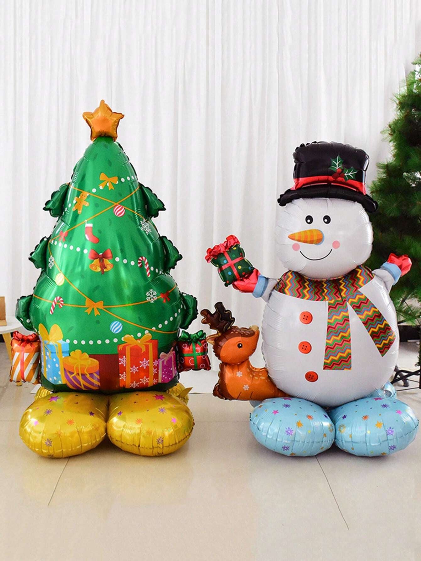 1PC Large Standing Balloon Santa Claus Snowman Xmas Tree Balloon Party Home Decorations Navidad 2024 New Year Best Gifts