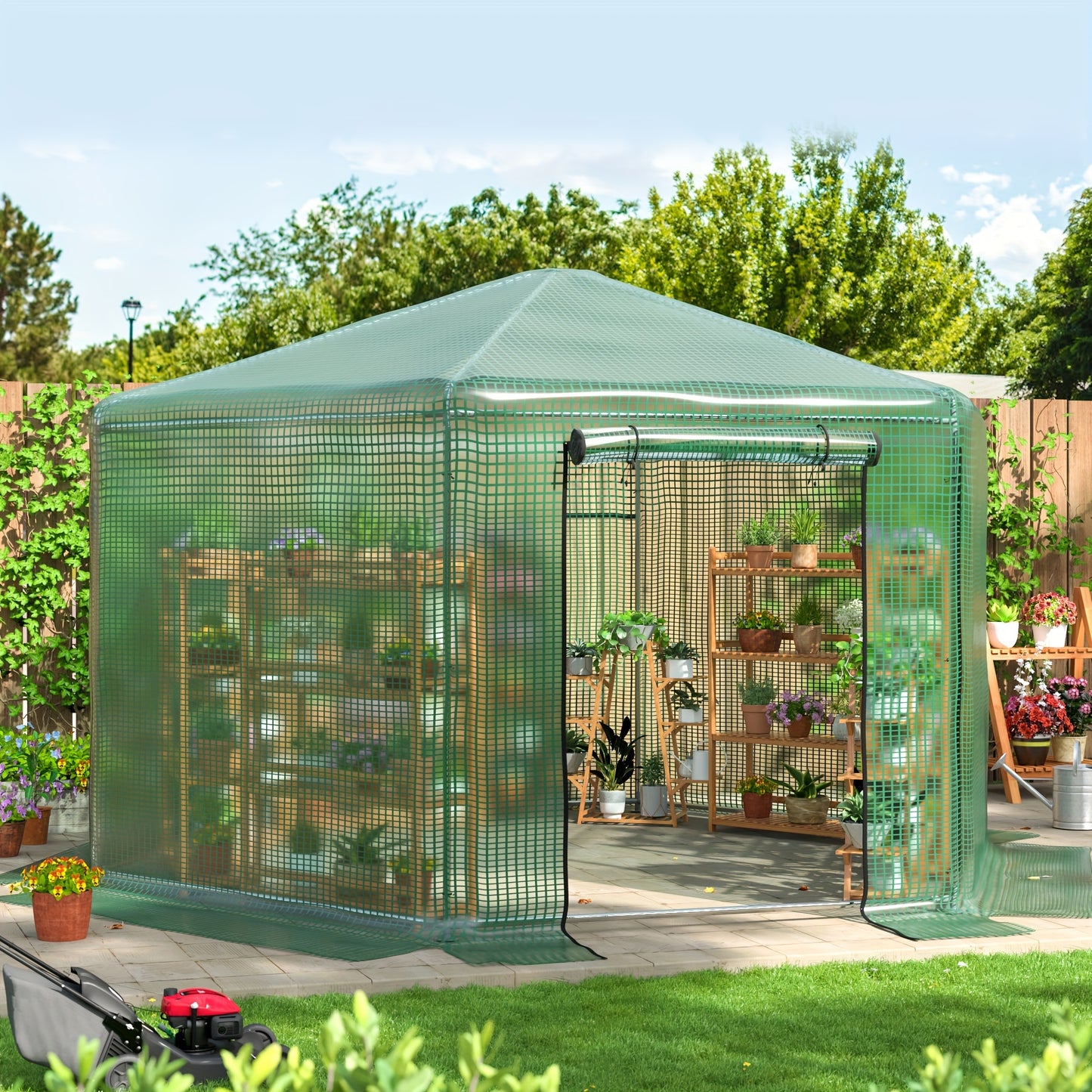 Small Walk-in Greenhouse Kit - Heavy-Duty Metal Frame, 180g Double Layer PE Cover, Indoor and Outdoor Use, Perfect for Garden, Patio, Backyard, Balcony, Easy Assembly and Durable