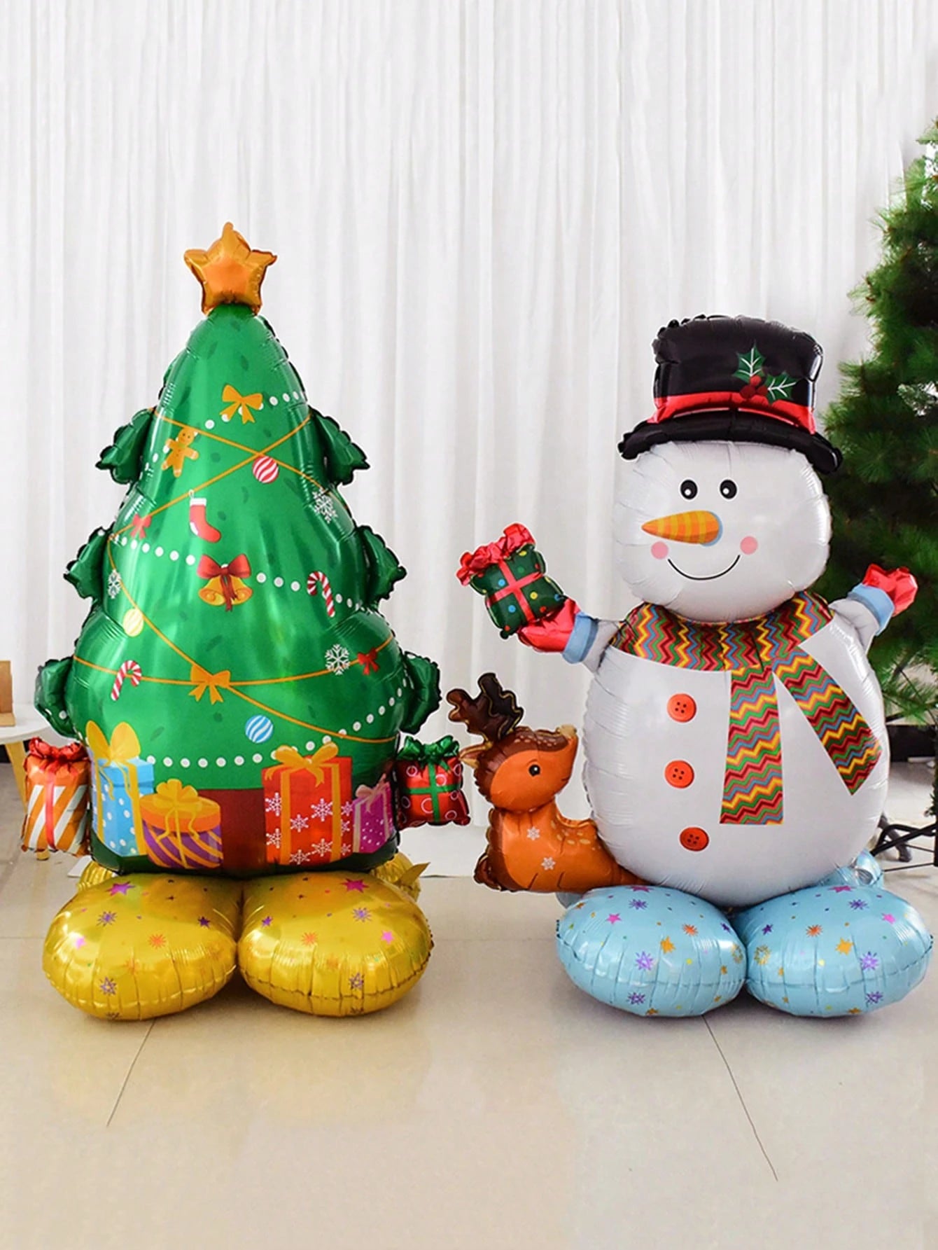 1PC Large Standing Balloon Santa Claus Snowman Xmas Tree Balloon Party Home Decorations Navidad 2024 New Year Best Gifts