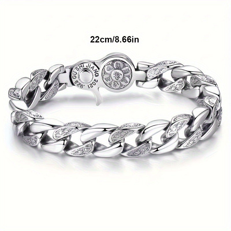 One Piece of 925 Sterling Silver Bracelet for Men, Ideal for Everyday Wear, Gifts for Loved Ones, And Suitable for Women As Well