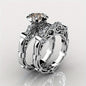 2pcs of 925 Silver Engagement and Wedding Ring Sets, Couple Ring Sets, Women's Couple Ring Sets