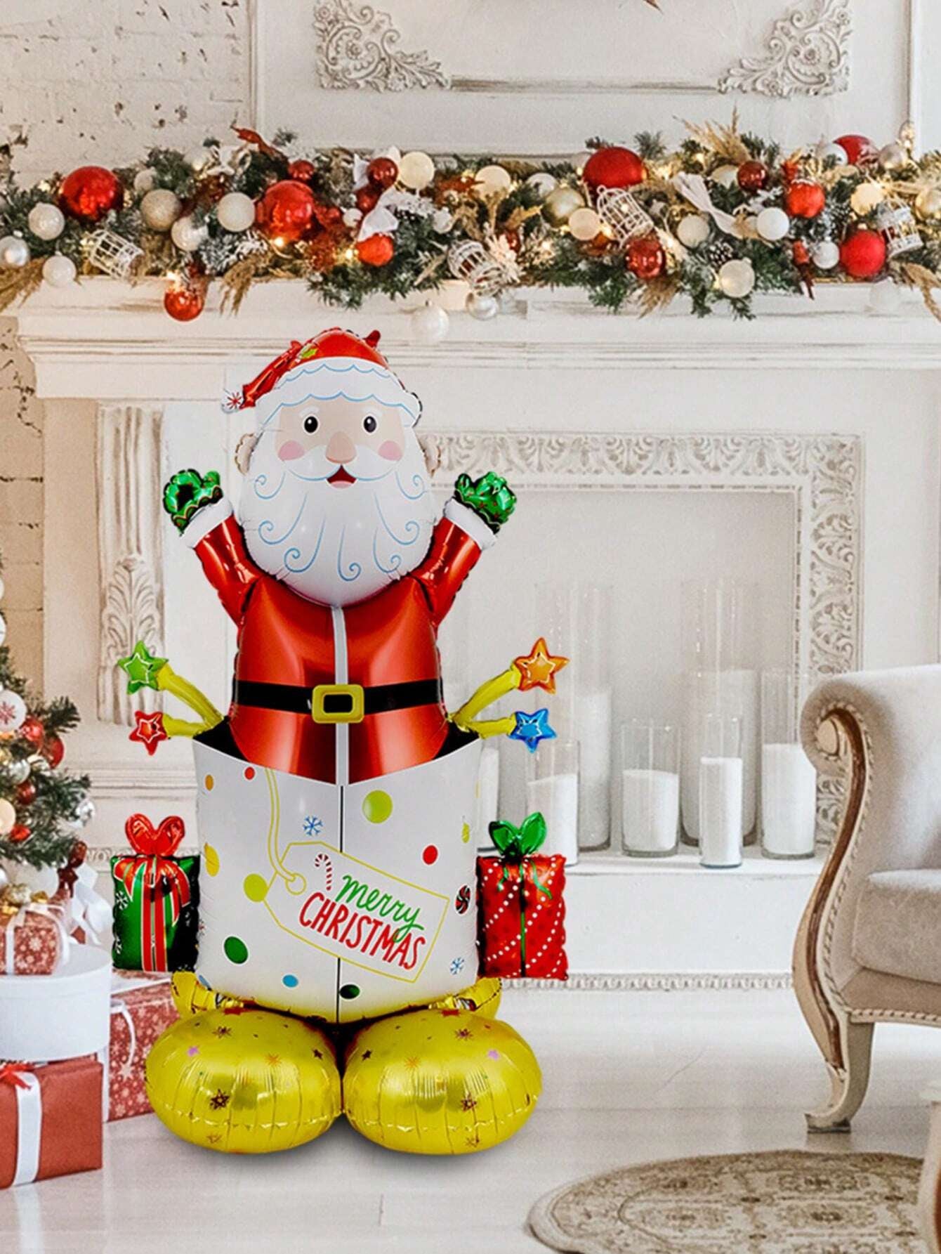 1PC Large Standing Balloon Santa Claus Snowman Xmas Tree Balloon Party Home Decorations Navidad 2024 New Year Best Gifts