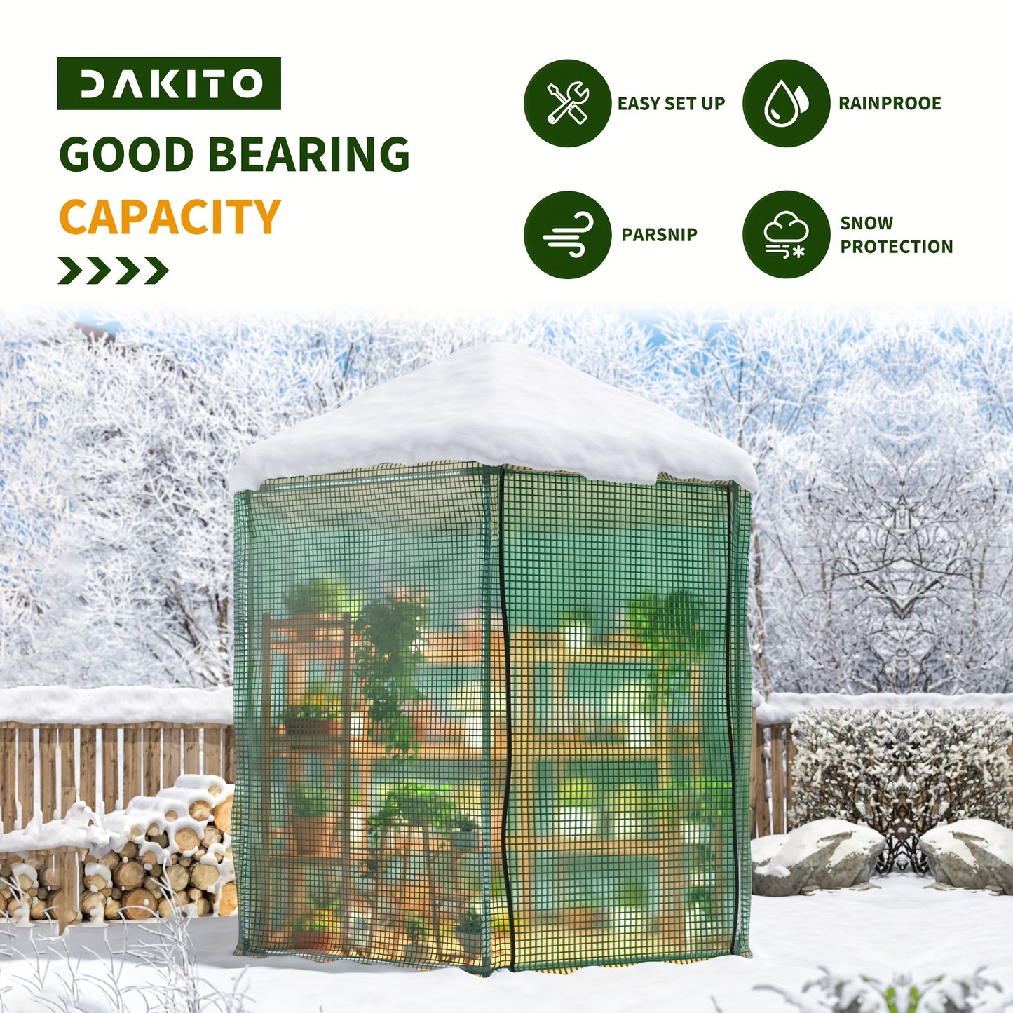 Small Walk-in Greenhouse Kit - Heavy-Duty Metal Frame, 180g Double Layer PE Cover, Indoor and Outdoor Use, Perfect for Garden, Patio, Backyard, Balcony, Easy Assembly and Durable