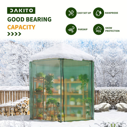 Small Walk-in Greenhouse Kit - Heavy-Duty Metal Frame, 180g Double Layer PE Cover, Indoor and Outdoor Use, Perfect for Garden, Patio, Backyard, Balcony, Easy Assembly and Durable