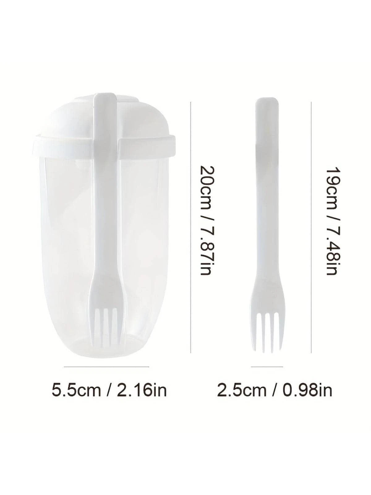 Salad Cup and Fork Set, Salad Meal Shaker Cup, PP Material Healthy Salad Container, Picnic Lunch Breakfast Salad Cup, Kitchen Gadgets, Party Party Date Outing Salad Cup