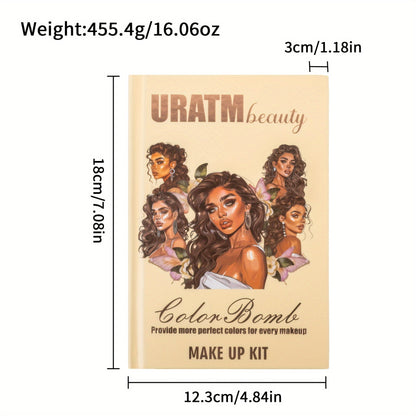 A 43-Color Makeup Palette Designed Like a Book, Featuring Matte Contour And Blush Shades, Shimmering Glitter Highlighter Powder, And Versatile Makeup Options