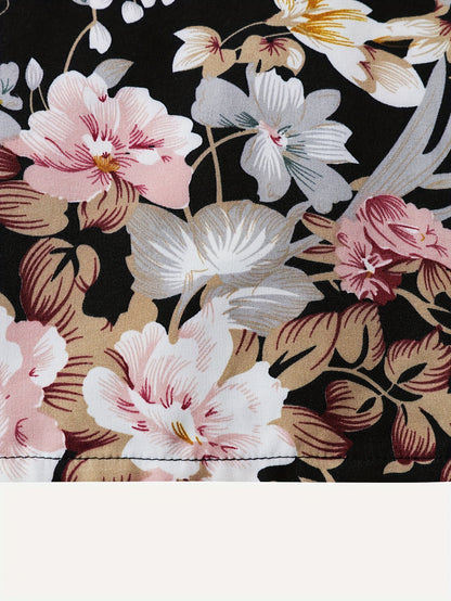 Vibrant Floral Print Blouse - Stylish Cross Halter Neckline, Sleeveless, Flowy Loose Fit - Perfect for Spring and Summer Outfits, Womens Comfortable Clothing