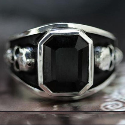Gothic Bohemian Skull Ring for Men - Black & Gothic Jewelry with Intricate Skull & Crossbones Design, Durable Everyday & Halloween/Christmas/Thanksgiving Party Accessory, Year-Round Statement Ring for Men'S Fashion & Themed E