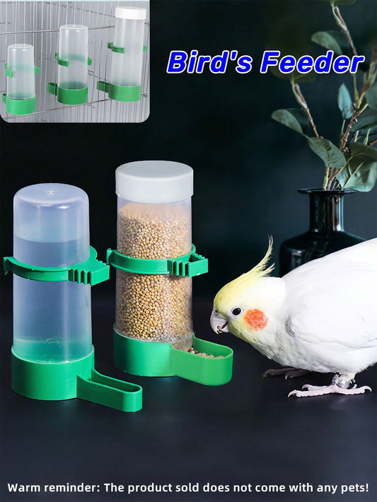 1Pc Automatic Water Dispenser and Feeder, Suitable for Birds Such as Parrots and Chickens, with Drinking Kettle, Food Cup and Cage Accessories