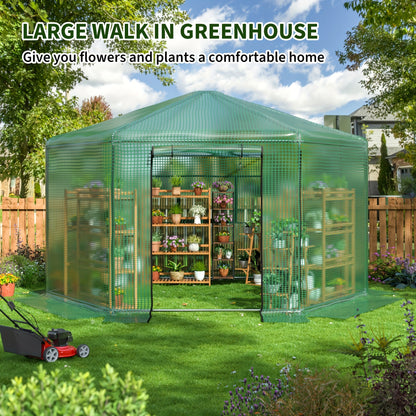 Small Walk-in Greenhouse Kit - Heavy-Duty Metal Frame, 180g Double Layer PE Cover, Indoor and Outdoor Use, Perfect for Garden, Patio, Backyard, Balcony, Easy Assembly and Durable