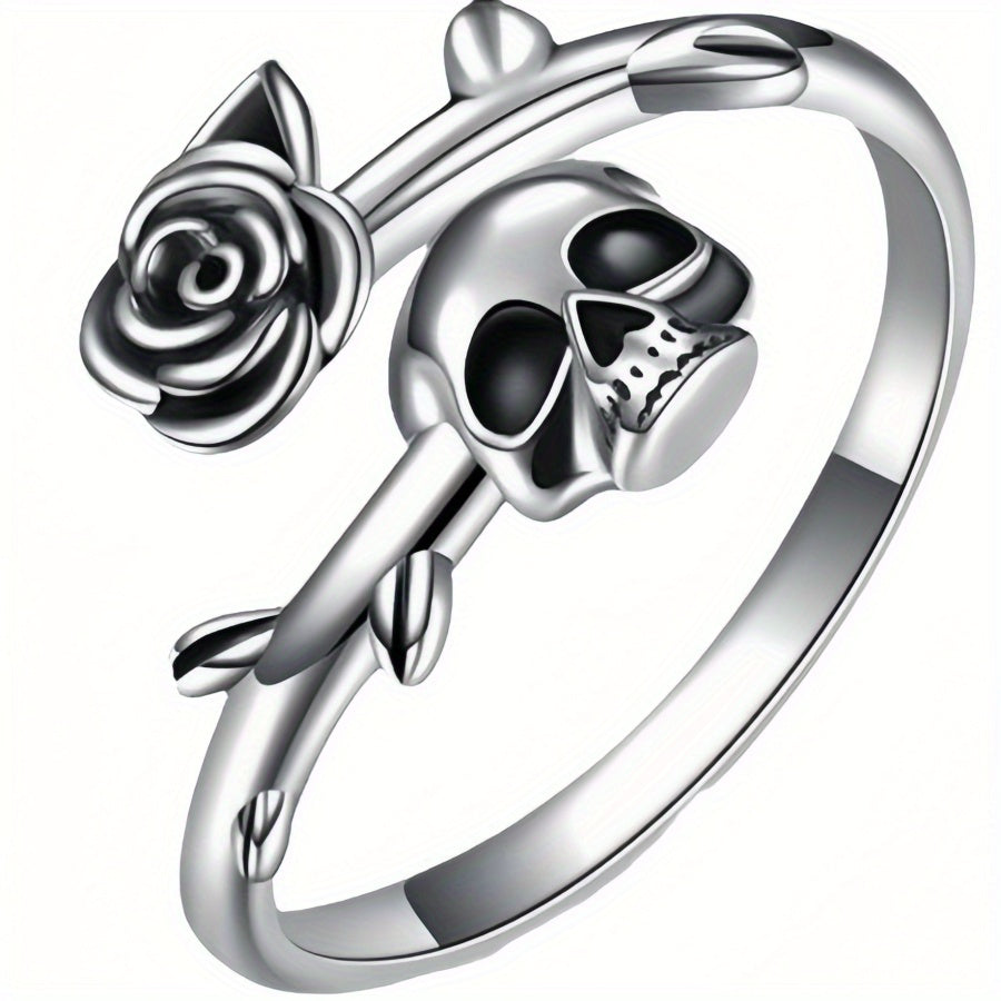 1pc Gothic Skull Ring Rose Ring Men'S and Women'S Rings Easter Gifts for Relatives and Friends Mother'S Day Gifts Get My Gifts Every Day Jewelry Gifts for Women