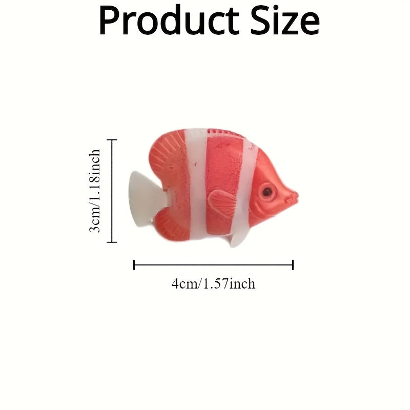Set of 10 Floating Fish for Aquariums, Realistic Plastic Tropical Fish Decoration Suitable for Aquariums And Bathrooms.