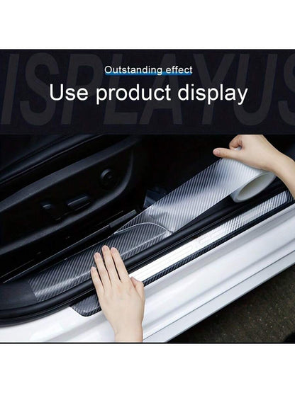 3M Carbon Fiber Car Sticker Door Sill Protector, Bumper Strip, Rear Trunk Guard, Transparent Film for Car