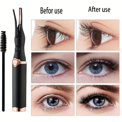 Heated Eyelash Curler USB- 2-in-1 with Comb & Clip-Type/Comb Attachment - 3  Settings, Long-Lasting Curling for Volume/Definition, USB-Rechargeable Lash Curler (Compatible with USB-Ports) - Women's Beauty Gift